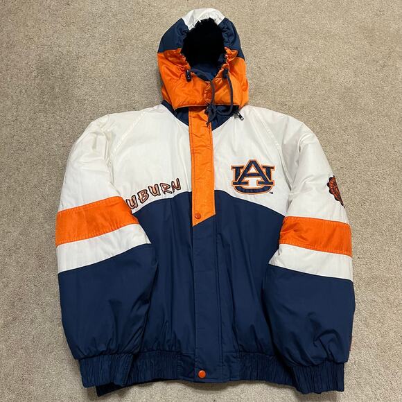 Vintage Pro Player Auburn Tigers Embroidered Puffer Jacket Large - Picture 2 of 6